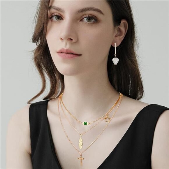 Gold Boho Jewelry Set - Collection with Necklaces, Earrings, Bracelets & Rings - Picture 3 of 7